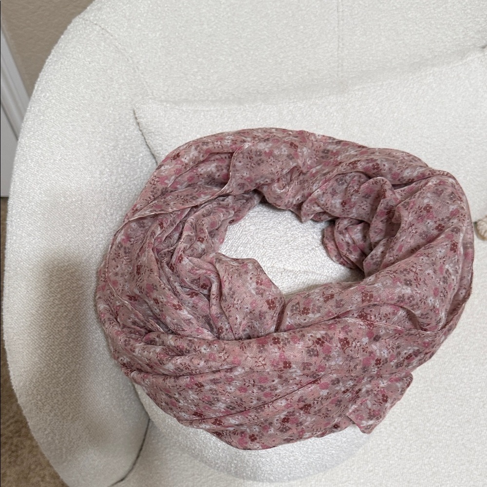 Light Pink Floral Infinity Scarf